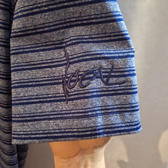 Nike Blue and Gray Striped Polo Shirt - Picture 4 of 7